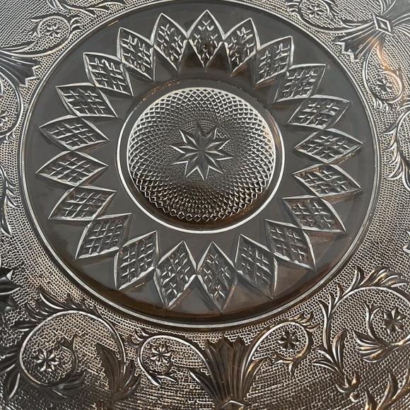 Elegant Clear Glass Duncan Miller “Sandwich” Pattern Service Plate - Picture 3 of 9